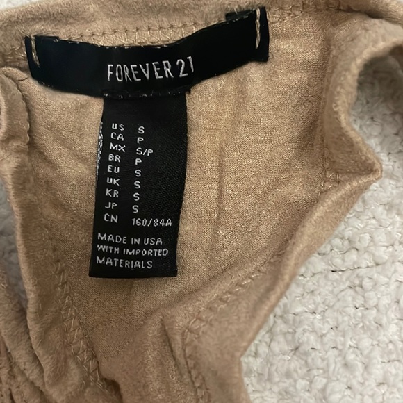 Forever 21 suede tan bodysuit size medium - Picture 3 of 3